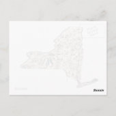  New York Afbeelding Map Antiek State Chart Briefkaart (Achterkant)