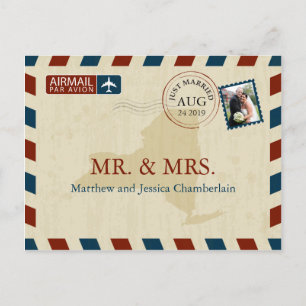 New York Airmail   Weddenschap Hartelijk dank Briefkaart