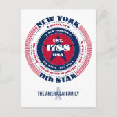 New York, Albany, NY, Patriottisch, Monogram Briefkaart (Voorkant)