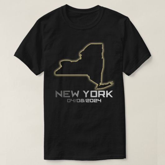 New York America Astronomy otal Solar Eclipse 2024 T-shirt (Design voorkant)