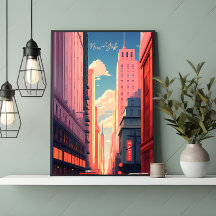 New York - Anime stijl muurkunst