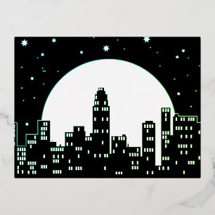 New York ansichtkaart Folie Feestdagen Briefkaart