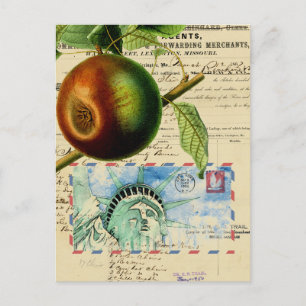 New York Apple beeld van het Vrijheidscollage Briefkaart