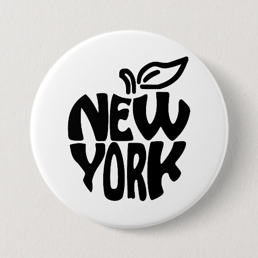 New York Apple Ronde Button 7,6 Cm (Voorkant)