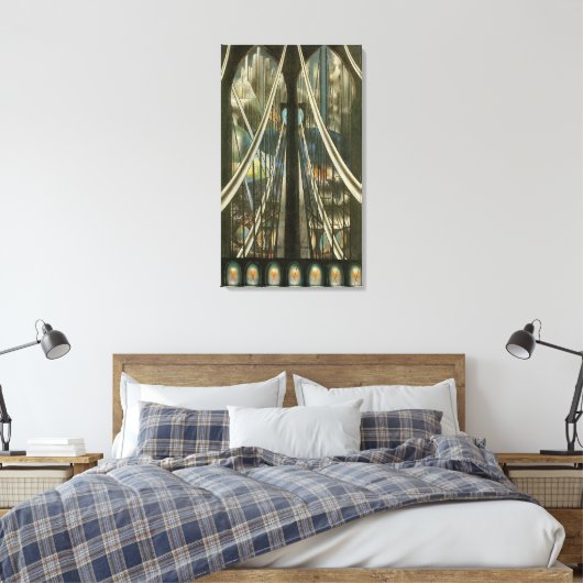 New York Architecture, Brooklyn Bridge Canvas Afdruk (Insitu (Slaapkamer))