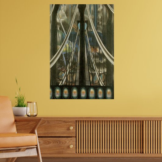 New York Architecture, Brooklyn Bridge Poster (Woonkamer 2)