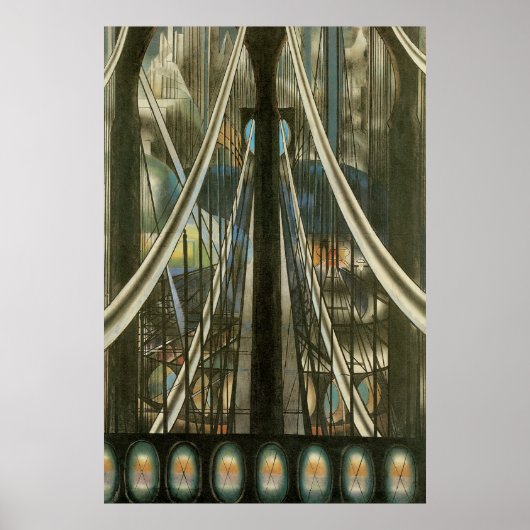  New York Architecture, Brooklyn Bridge Poster (Voorkant)