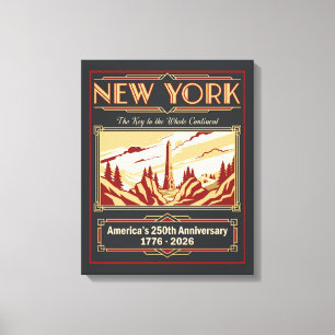 New York Art Deco Amerika 250ste verjaardag Canvas Afdruk