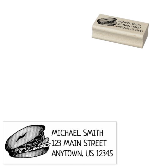 New York Bagel Cream Cheese Lox Capers Onions Rubberstempel (Gestempeld)