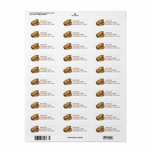 New York Bagel met Lox en Capers Foodie Labels (Full Sheet)