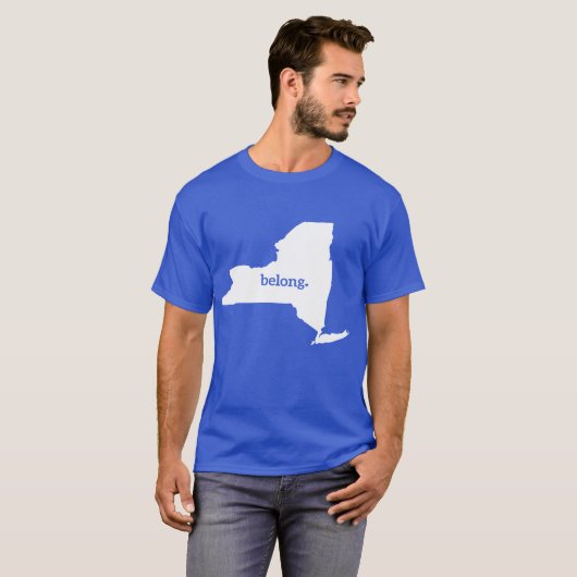 New York Belong State Map T-shirt (Voorkant volledig)