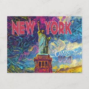 New York. Bezoek de VS... Briefkaart