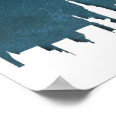 New York bij 's nachts skyline - Poster (Hoek)