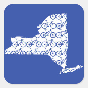 New York Bike Vierkante Sticker