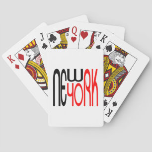 New-York-Black-Red Typografie Pokerkaarten