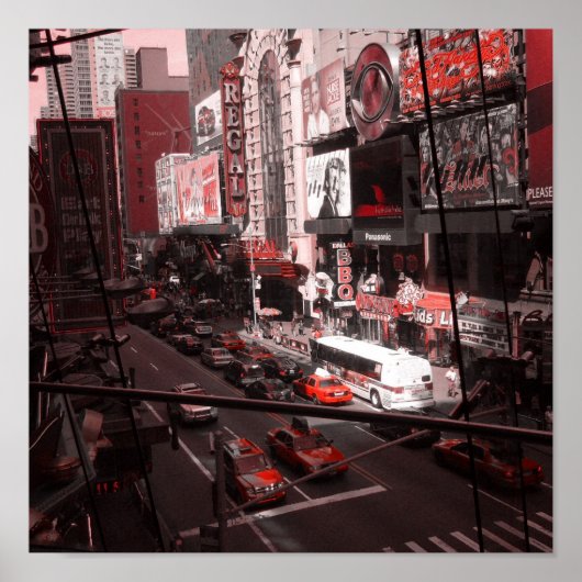 New York Black/White/Red Poster (Voorkant)