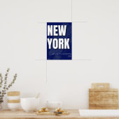 New York Blueprint City Map Poster Minimal (Cuisine)