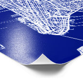 New York Blueprint Map Poster Coordinates Wall Art (Coin)