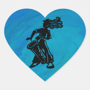 New York Boogie Nights Drum Blue Hart Sticker