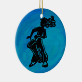 New York Boogie Nights Drum Blue Keramisch Ornament (Rechts)