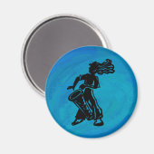 New York Boogie Nights Drum Blue Magneet (Voorkant / Achterkant)