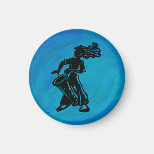 New York Boogie Nights Drum Blue Magneet