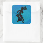 New York Boogie Nights Drum Blue Vierkante Sticker (Tas)