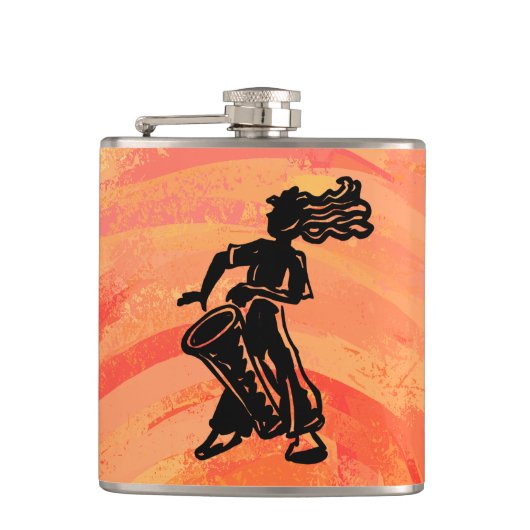 New York Boogie Nights Drum Oranje Heupfles (Voorkant)