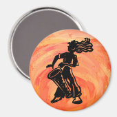 New York Boogie Nights Drum Oranje Magneet (Voorkant / Achterkant)