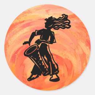 New York Boogie Nights Drum Oranje Ronde Sticker