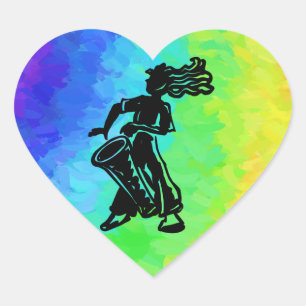 New York Boogie Nights Drum Rainbow Hart Sticker