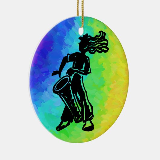 New York Boogie Nights Drum Rainbow Keramisch Ornament (Rechts)