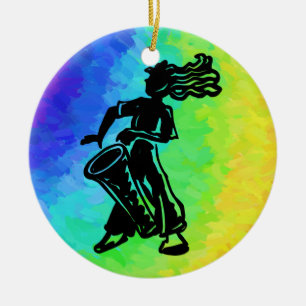 New York Boogie Nights Drum Rainbow Keramisch Ornament