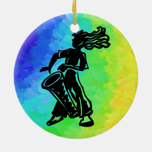 New York Boogie Nights Drum Rainbow Keramisch Ornament (Achterkant)