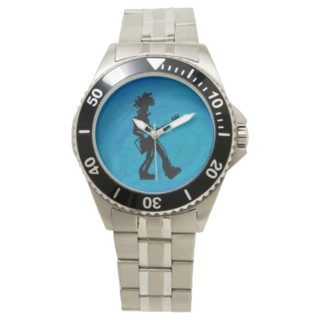 New York Boogie Nights Guitar Blue Horloge (Voorkant)