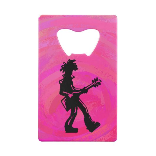 New York Boogie Nights Guitar Hot Pink Kredietkaart Flessenopener (Achterkant)