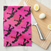 New York Boogie Nights Guitar Hot Pink Theedoek (Quarter Fold)