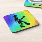 New York Boogie Nights Guitar Rainbow Bier Onderzetter (Linkerzijde)