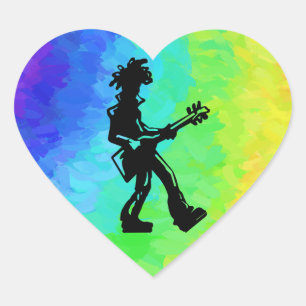 New York Boogie Nights Guitar Rainbow Hart Sticker