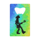 New York Boogie Nights Guitar Rainbow Kredietkaart Flessenopener (Voorkant)