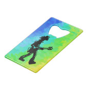New York Boogie Nights Guitar Rainbow Kredietkaart Flessenopener (Voorkant Gekanteld)