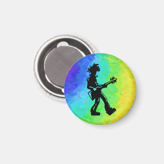 New York Boogie Nights Guitar Rainbow Magneet (Voorkant / Achterkant)