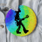 New York Boogie Nights Guitar Rainbow Ronde Button 6,0 Cm (In situ)