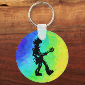 New York Boogie Nights Guitar Rainbow Sleutelhanger (Voorkant)