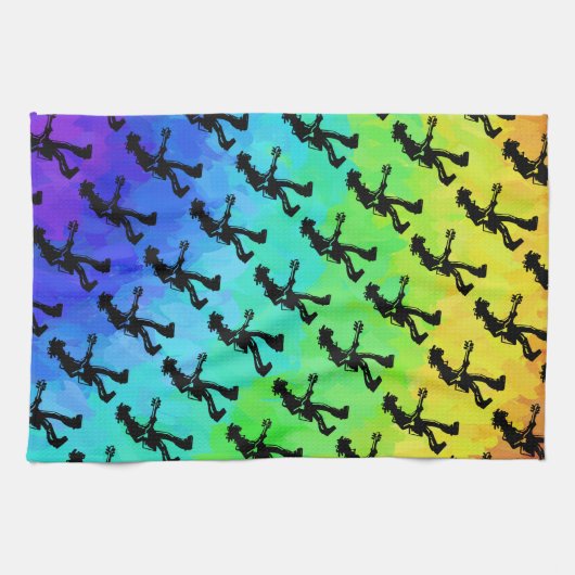 New York Boogie Nights Guitar Rainbow Theedoek (Horizontaal)