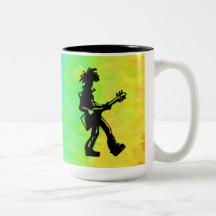 New York Boogie Nights Guitar Rainbow Tweekleurige Koffiemok