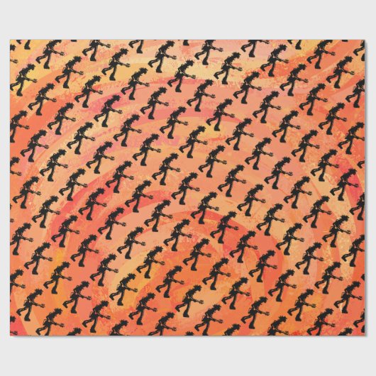 New York Boogie Nights Guitar Sinaasappel Cadeaupapier (Vlak)