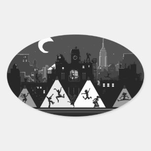 New York Boogie Nights Ovale Sticker