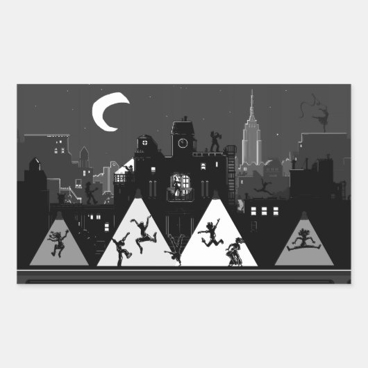 New York Boogie Nights Rechthoekige Sticker (Voorkant)