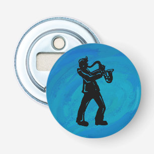 New York Boogie Nights Saxophone Blue Button Flesopener